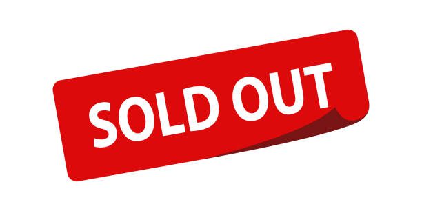 Sold out banner on white background